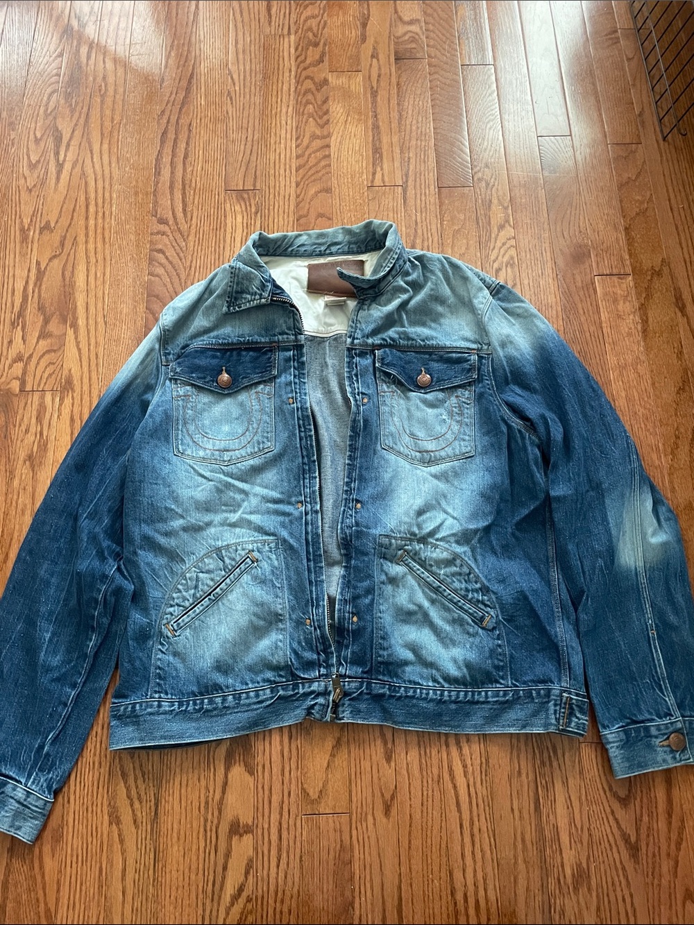 True Religion Medium Wash Denim Trucker Jacket Men’s Sz XXXL